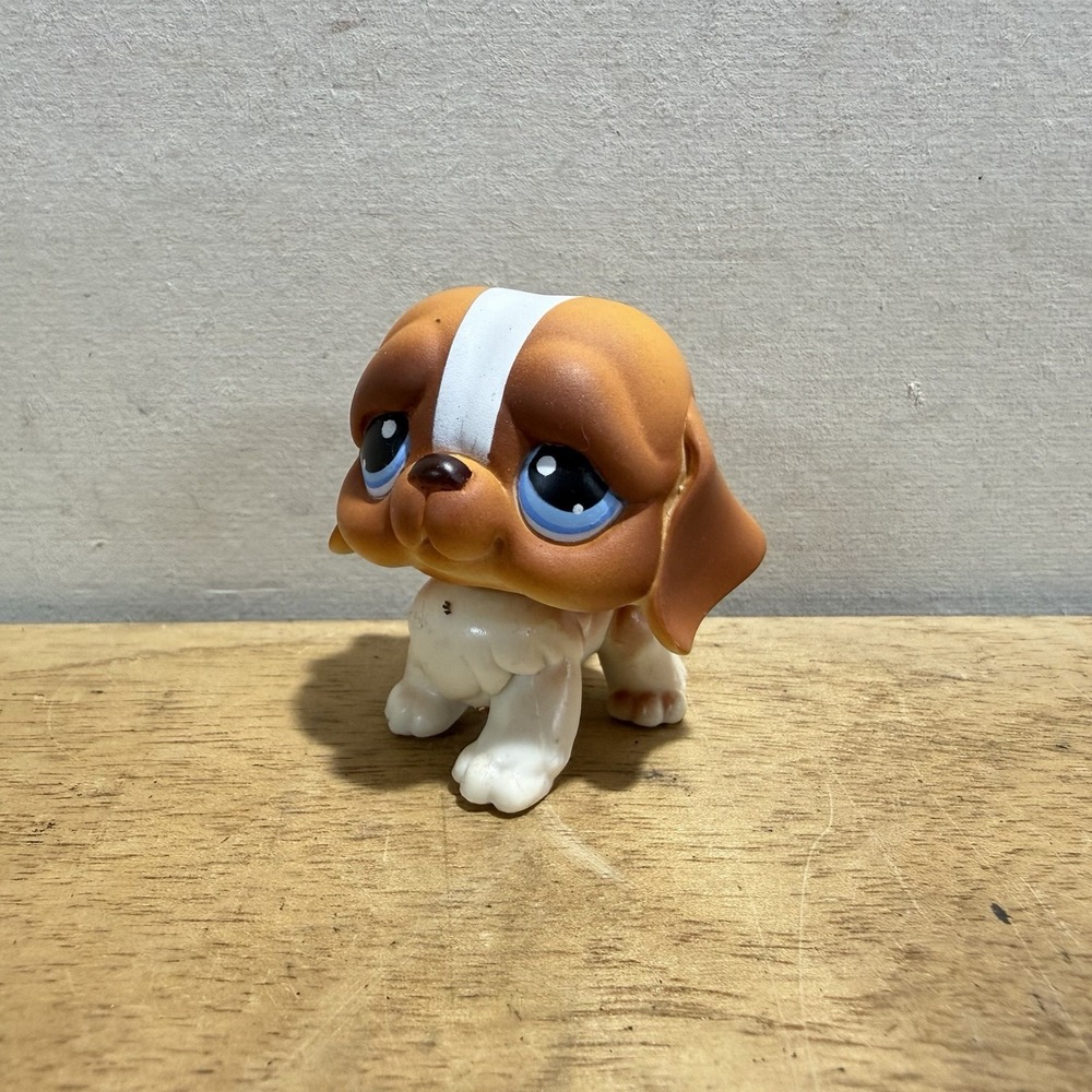 Littlest Pet Shop 76 Dog St Bernard Blue Eyes 2004 Vintage LPS Hasbro Toy
